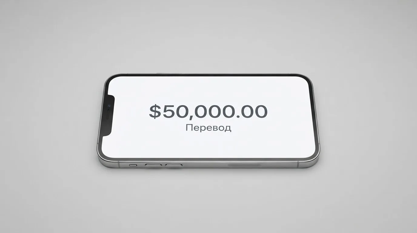 Телефон с экраном перевода стейблкоина