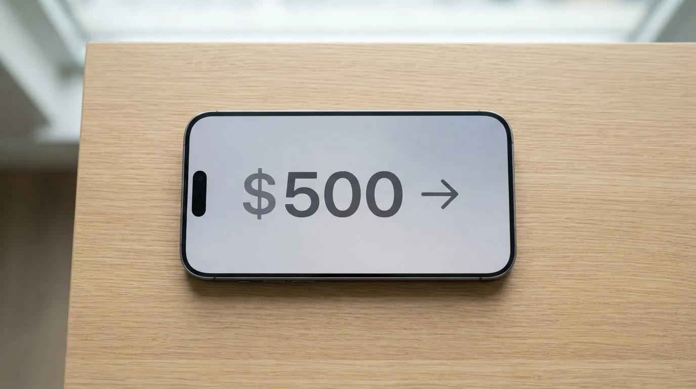 Телефон с экраном перевода стейблкоина